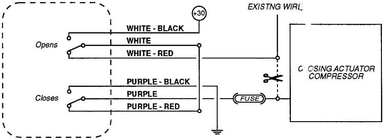 Для транспортных средств с электропневматическим управлением централизованным блокированием дверей (АУДИ-МЕРСЕДЕС).